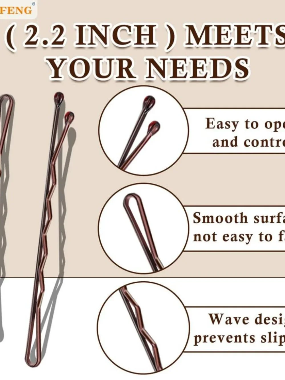 Bobby Pins Brown, 330 Count 2.2 Inch Hair Pins With Cute Box, Premium Bobby Pin